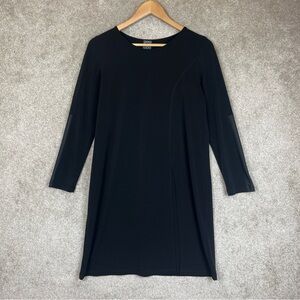 Clara Sun Woo Dress Womens Extra Small Black Long Sleeve Front Slit- 4153